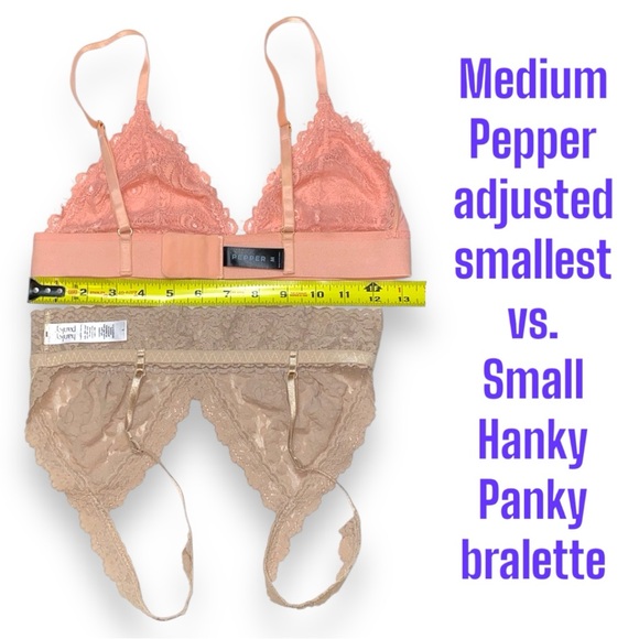 Small Hanky Panky Lace Bralette Adjustable Straps, Beige, Light Nude Comfy! VGUC - Picture 6 of 16